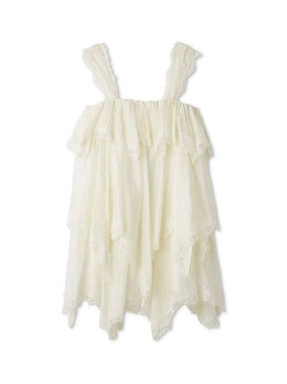 Lace-Trimmed Tiered Mini Dress