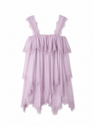 Lace-Trimmed Tiered Mini Dress