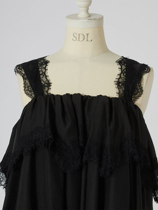 Lace-Trimmed Tiered Mini Dress