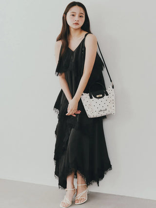 Lace-Trimmed Tiered Maxi Dress