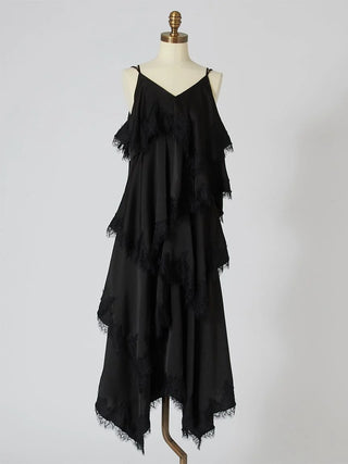 Lace-Trimmed Tiered Maxi Dress