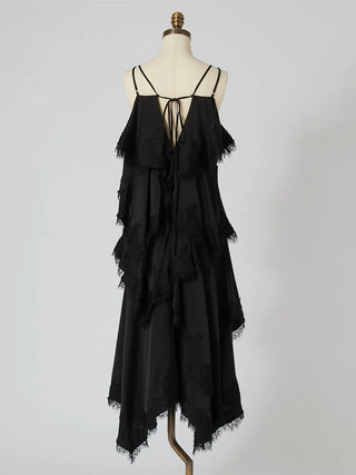 Lace-Trimmed Tiered Maxi Dress