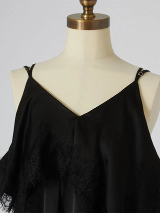 Lace-Trimmed Tiered Maxi Dress