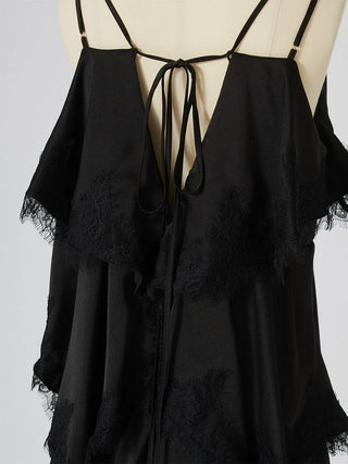 Lace-Trimmed Tiered Maxi Dress