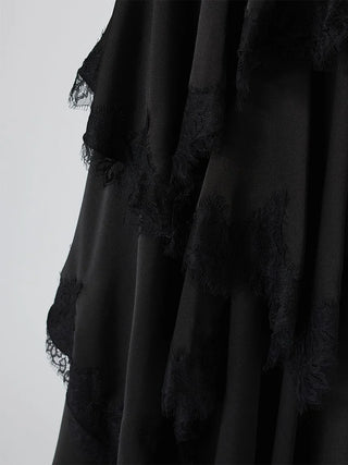 Lace-Trimmed Tiered Maxi Dress