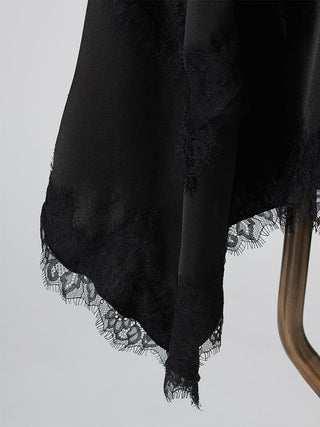 Lace-Trimmed Tiered Maxi Dress