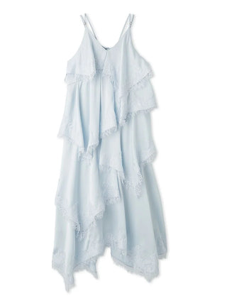 Lace-Trimmed Tiered Maxi Dress
