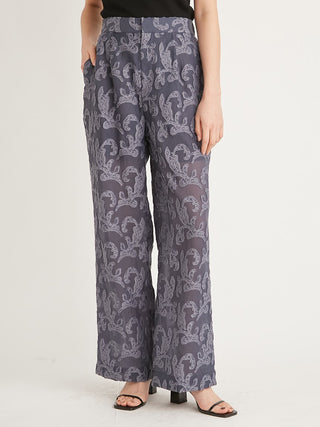 Allure jacquard printed white pant