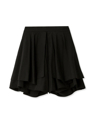 Flared Layered Skorts in black, Premium Fashionable Women's Skirts & Skorts at SNIDEL USA