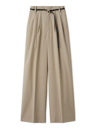  Sustainable Tuck Wide Baggy Trouser Pants light beige, Premium Fashionable Women's Pants at SNIDEL USA
