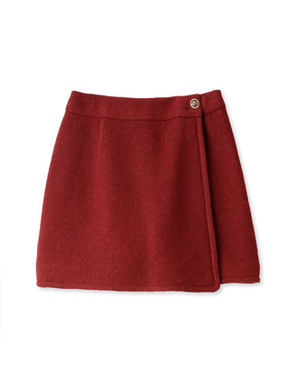Tweed Wool Skort in red Premium Fashionable Women's Skirts & Skorts at SNIDEL USA.