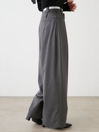 Waist layered pants in Dark Gray, Premium Fashionable Women's Pants at SNIDEL USA