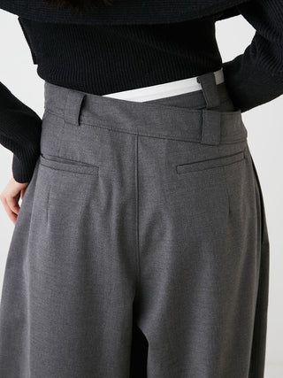 Waist layered pants in Dark Gray, Premium Fashionable Women's Pants at SNIDEL USA