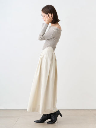 High-Waisted Volume Pants in ivory, Premium Fashionable Women's Pants at SNIDEL USA.