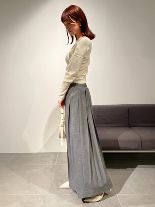 High-Waisted Volume Pants in gray, Premium Fashionable Women's Pants at SNIDEL USA.