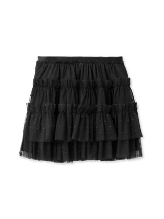 Tulle Mini Skirt Shorts in Black, Premium Fashionable Women's Skirts & Skorts at SNIDEL USA.