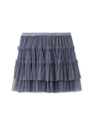 Tulle Mini Skirt Shorts in Blue, Premium Fashionable Women's Skirts & Skorts at SNIDEL USA.
