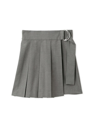 Pleated Wrapped Skort in Gray, Premium Fashionable Women's Skirts & Skorts at SNIDEL USA.