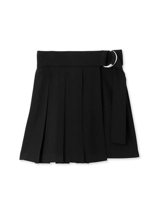 Pleated Wrapped Skort in Black, Premium Fashionable Women's Skirts & Skorts at SNIDEL USA.