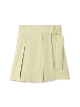 Pleated Wrapped Skort in Yellow, Premium Fashionable Women's Skirts & Skorts at SNIDEL USA.