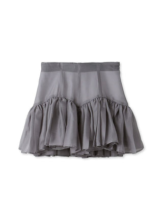 Organza Ruffle Shorts in Dark Gray, Premium Fashionable Women's Skirts & Skorts at SNIDEL USA.