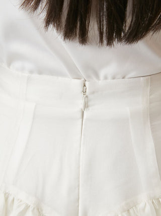 Organza Ruffle Shorts in Ivory, Premium Fashionable Women's Skirts & Skorts at SNIDEL USA.