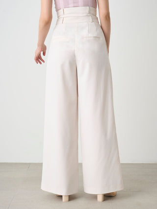  Comfortable Wide-Leg High-Waisted Pants in White, a Premium Fashionable Women's Pants at SNIDEL USA