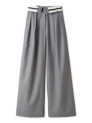 Comfortable Wide-Leg High-Waisted Pants in Gray, a Premium Fashionable Women's Pants at SNIDEL USA
