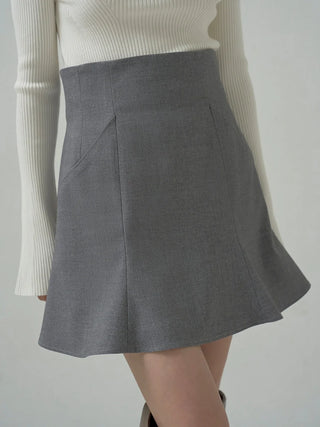 Hem Flared Skort in GRAY, Premium Fashionable Women's Skirts & Skorts at SNIDEL USA.