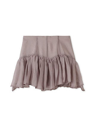 Organza Ruffled Mini Skirt in Light Grey, Premium Fashionable Women's Skirts & Skorts at SNIDEL USA