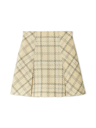 Roving Check Skirt Shorts in Yellow, Premium Fashionable Women's Skirts & Skorts at SNIDEL USA