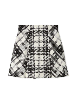 Roving Check Skirt Shorts in White, Premium Fashionable Women's Skirts & Skorts at SNIDEL USA