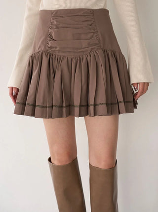 Cotton-like Frill Short Skirt in Mocha, Premium Fashionable Women's Skirts & Skorts at SNIDEL USA