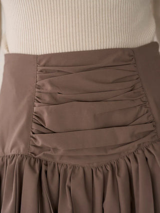 Cotton-like Frill Short Skirt in Mocha, Premium Fashionable Women's Skirts & Skorts at SNIDEL USA