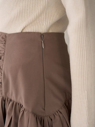 Cotton-like Frill Short Skirt in Mocha, Premium Fashionable Women's Skirts & Skorts at SNIDEL USA