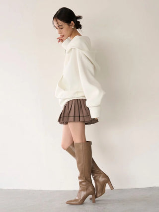 Cotton-like Frill Short Skirt in Mocha, Premium Fashionable Women's Skirts & Skorts at SNIDEL USA