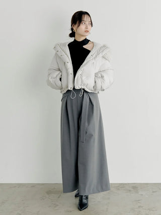 Belted Tuck Wide Pants