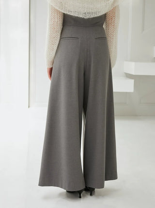 Belted Tuck Wide Pants