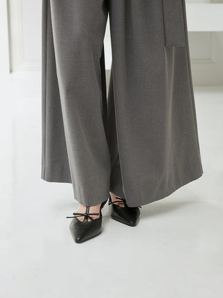 Belted Tuck Wide Pants