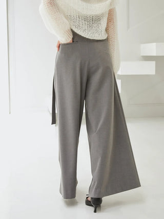 Belted Tuck Wide Pants