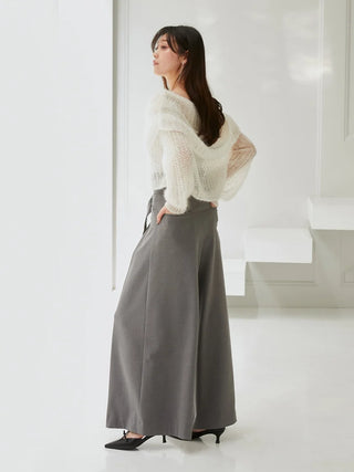 Belted Tuck Wide Pants