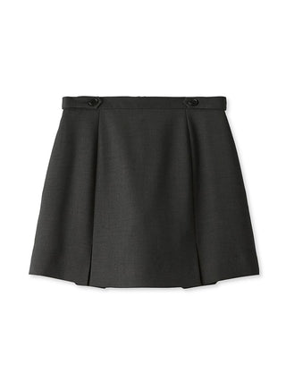 Box Pleats High Waist Tweed Mini Skirt in Charcoal Gray, Premium Fashionable Women's Skirts & Skorts at SNIDEL USA