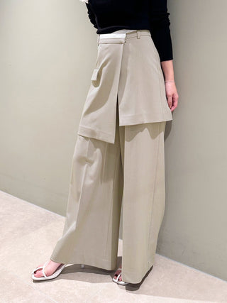 Layered Asymmetrical Wide-Leg Trousers