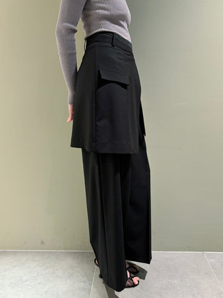 Layered Asymmetrical Wide-Leg Trousers