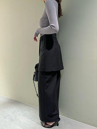 Layered Asymmetrical Wide-Leg Trousers