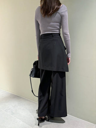 Layered Asymmetrical Wide-Leg Trousers