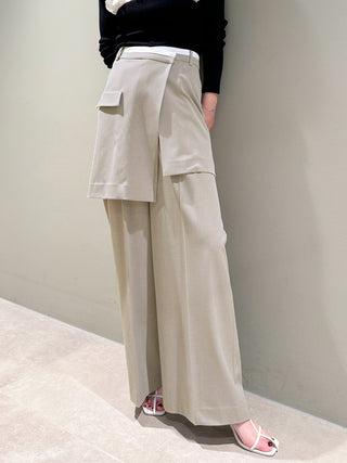 Layered Asymmetrical Wide-Leg Trousers