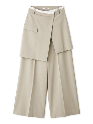 Layered Asymmetrical Wide-Leg Trousers