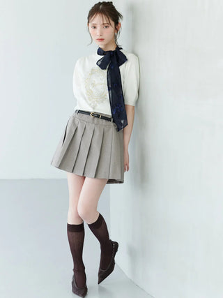 Pleated Belted Skort