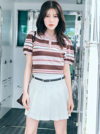 Pleated Belted Skort